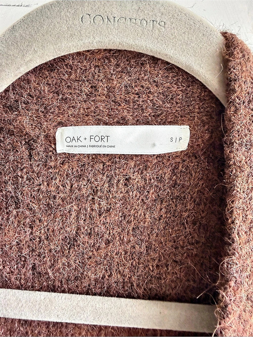 Oak + Fort Oversized Button Front Cardigan Brown Size Small - Picture 2 of 4